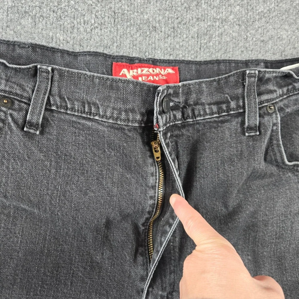 Arizona Jean Co Jeans Mens 44x30 Black Good Faded Straight Leg Denim